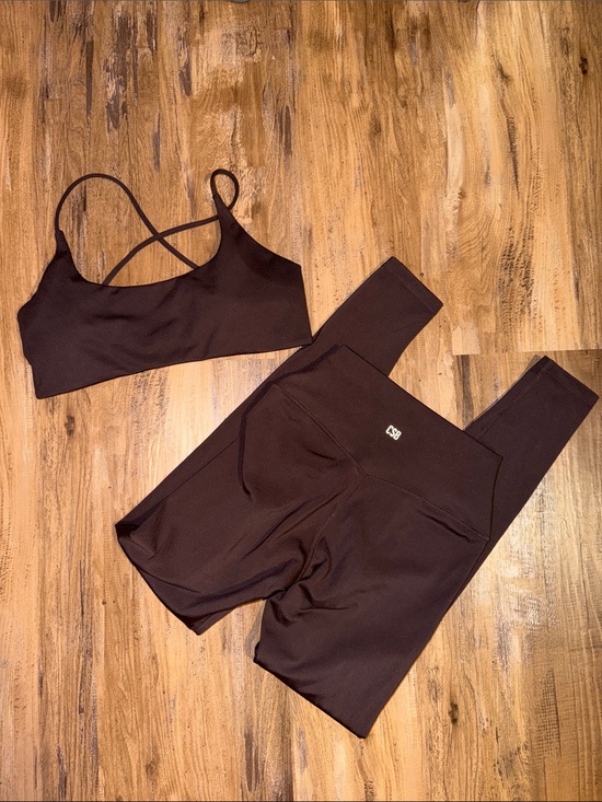 Csb Other - CSB Serenity Espresso Lexi Crop Leggings Matching Set